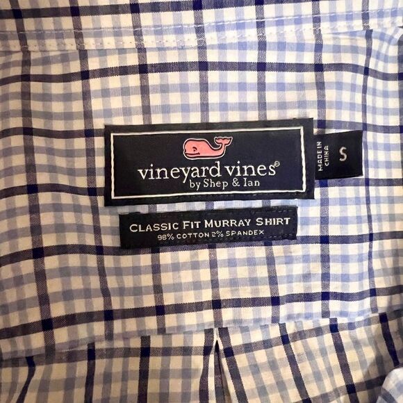 NWOT Men's Vineyard Vines Classic Fit Plaid Murray Shirt with Stretch Size SMALL - Picture 3 of 3